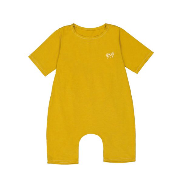 pyjama salopette combinaison vêtement enfant tshirt bermuda jaune