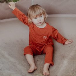 pyjama combinaison bébé libertacombi terracotta manches longues