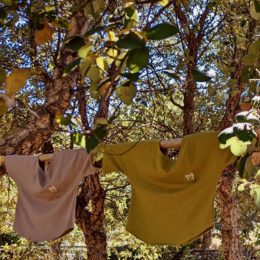 tshirt matieres naturelles vert beige