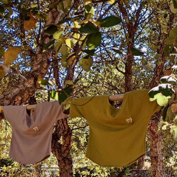 tshirt matieres naturelles vert beige